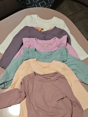 Kid's Pastel Mix Long-Sleeve Tops - Set of Layerable Styles
